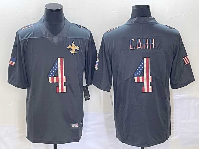 Men's New Orleans Saints #4 Derek Carr Black Jersey